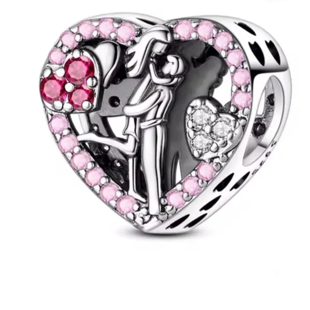 925 Couples Loving Embrace Charm-NEW